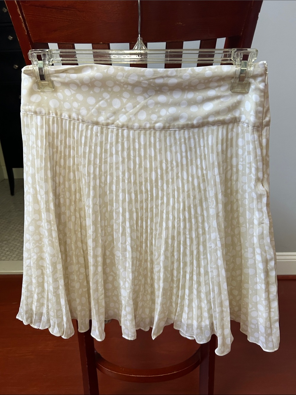 The Limited Ivory Polka Dot Pleated Skirt